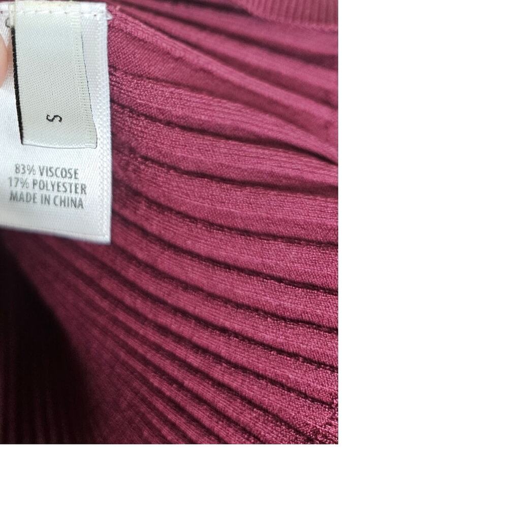 St. John S Burgundy Ribbed Knit Dress Bodycon Minimalist Career Classic - Picture 4 of 5